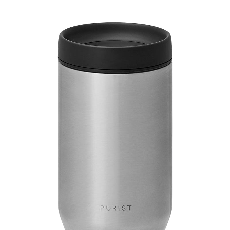 Glass-lined Purist 10 oz Maker Bottle in Bare with Scope Lid.