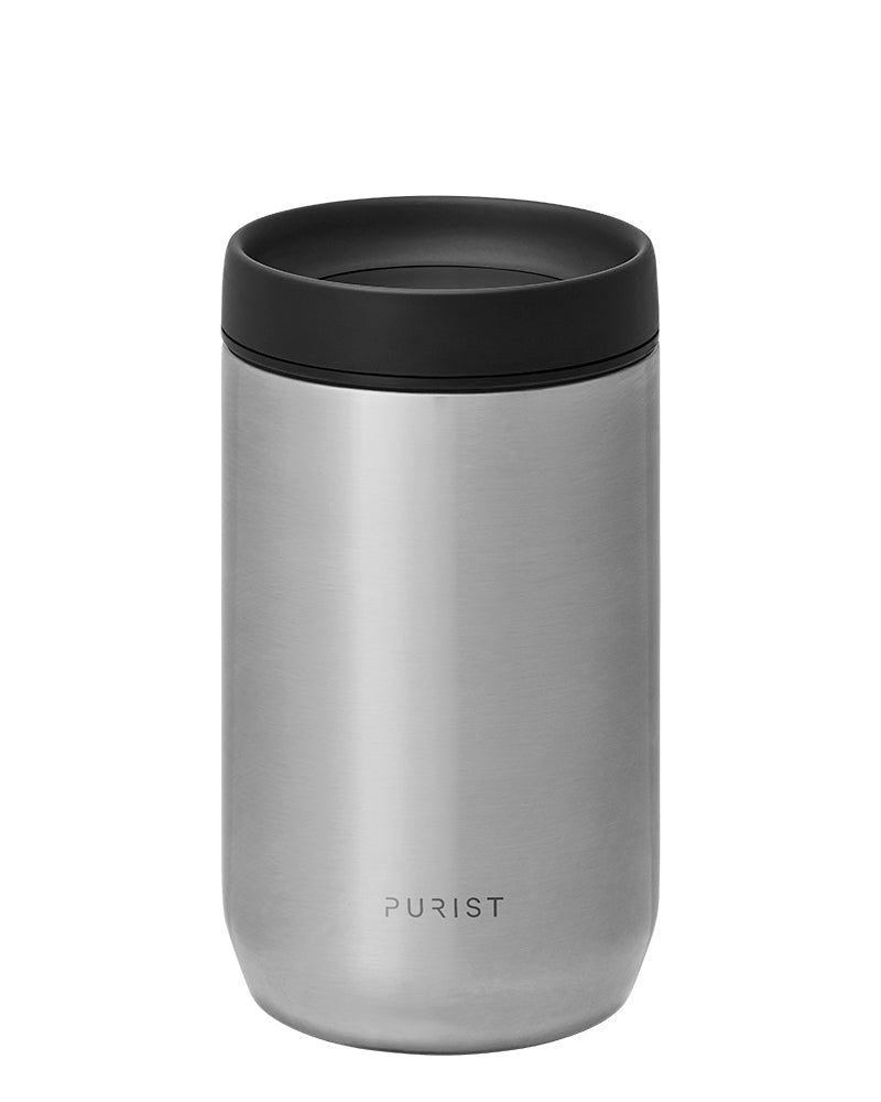 Glass-lined Purist 10 oz Maker Bottle in Bare with Scope Lid.