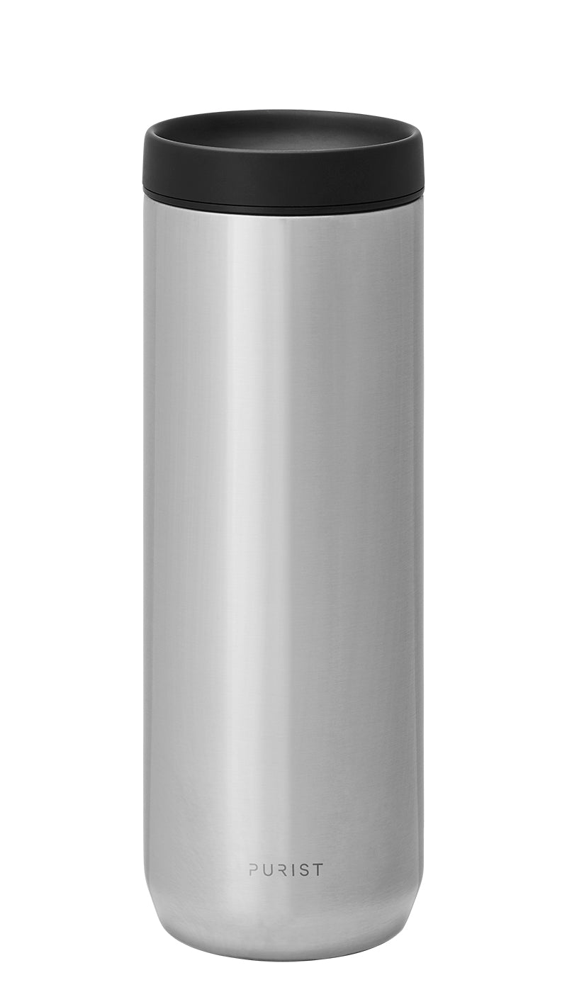 Glass-lined Purist 18 oz Mover Bottle in Bare with Scope Lid.
