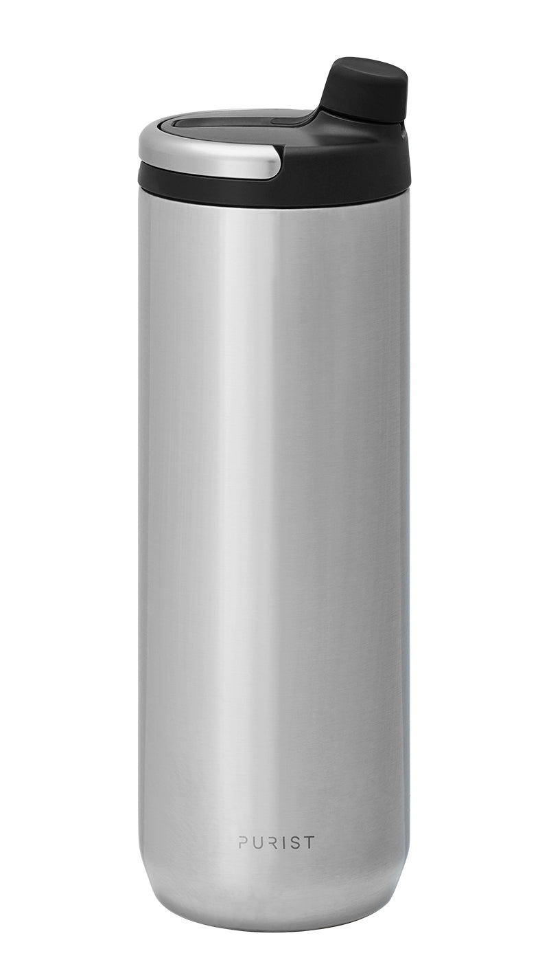 Glass-lined Purist 18 oz Mover Bottle in Bare with Union Lid.
